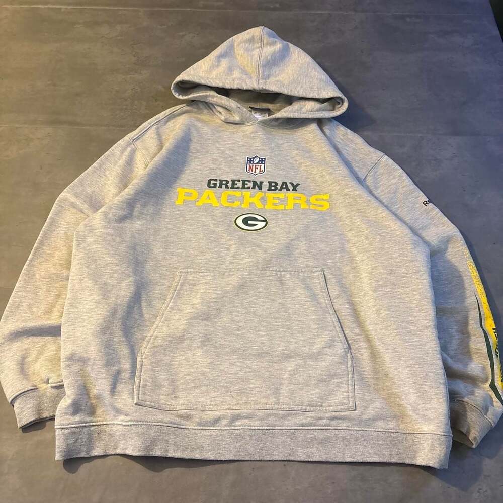Reebok Green Bay Packers NFL Hoodie Grey XL